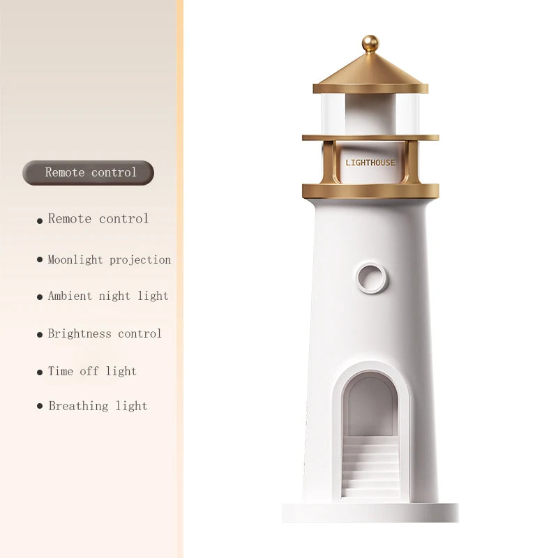 Floating Moon Lamp Projection Lighthouse Lamps Night Light Remote Control Bluetooth Speakers Motion Sensor Light Room Decor Gift