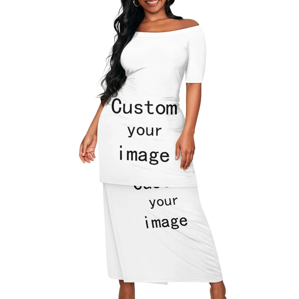 2025 hot selling style Hawaii new Tropical Polynesian Plumeria Wrap Dress fashion printing on demand ladies island two piece set